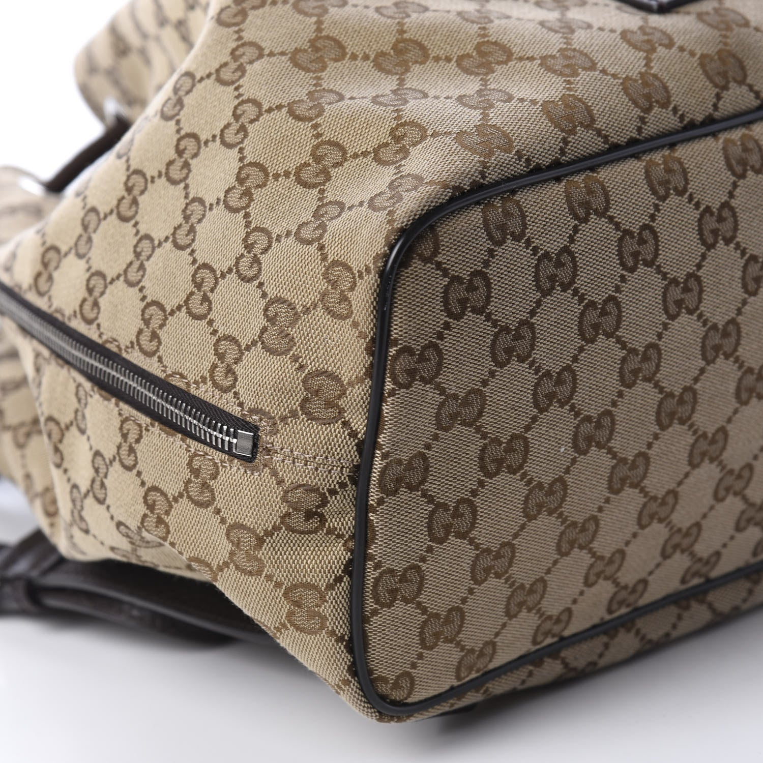 Gucci Monogram Dollar Calfskin O Drawstring Backpack Beige Ebony Testa di Moro Dark Chocolate 5 of 10