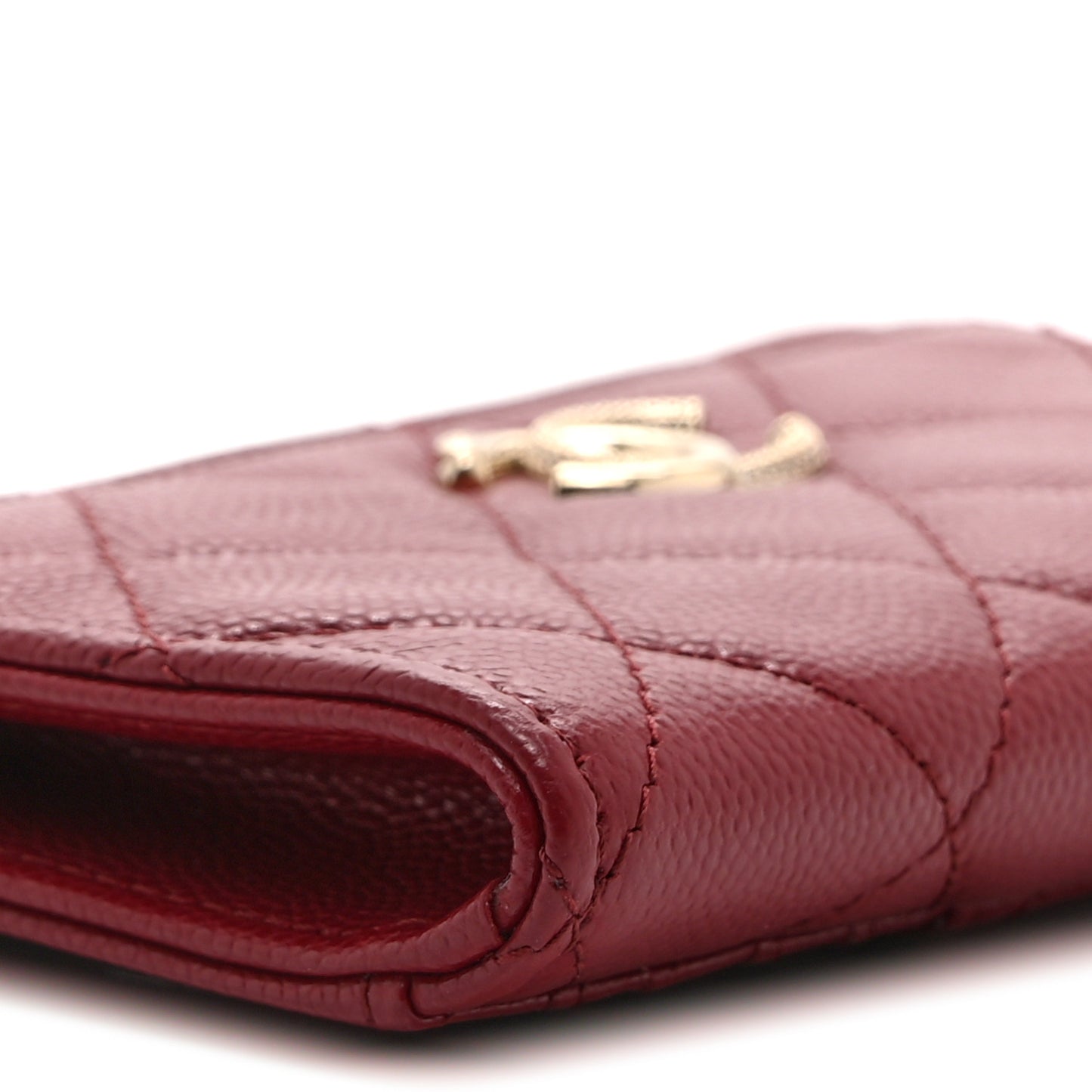 Caviar Quilted CC Zip Around Card Holder Red Red