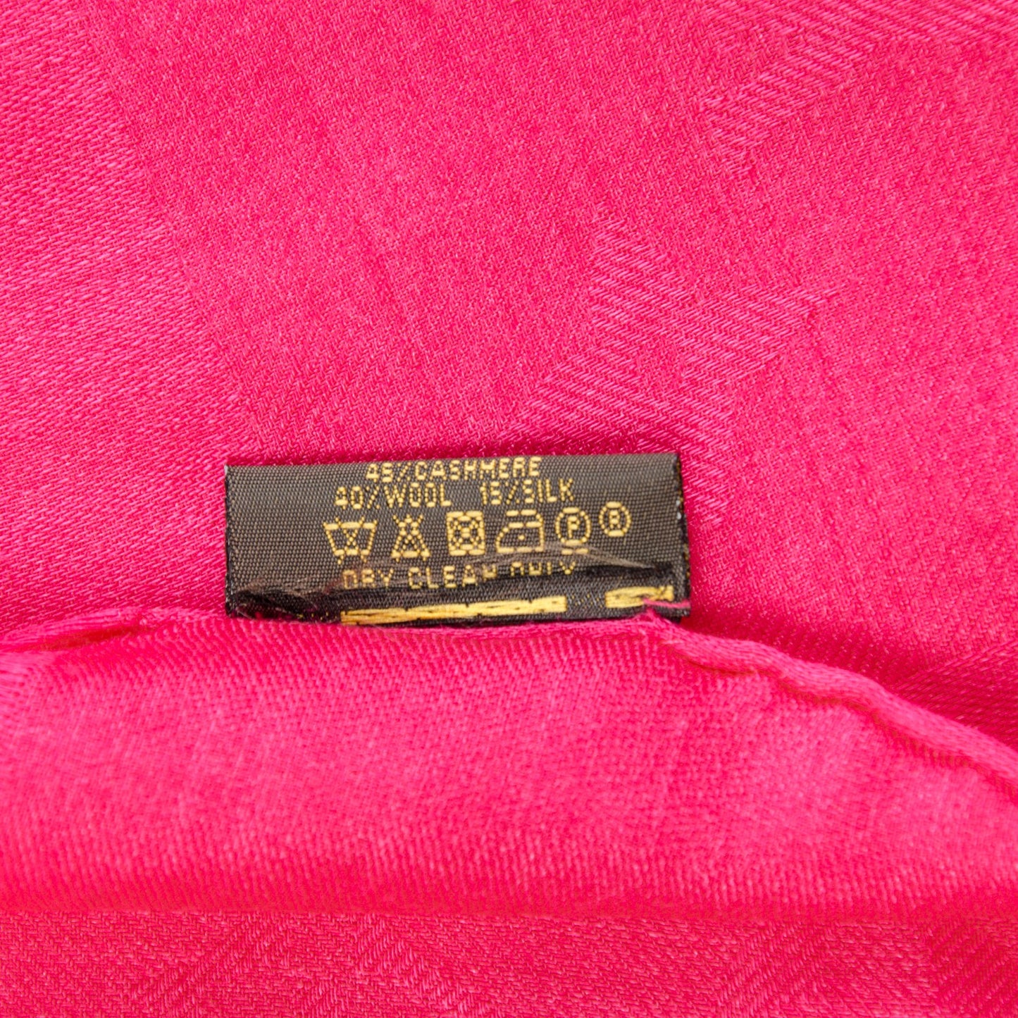 Cashmere Wool Silk Monogram Stole Fuchsia