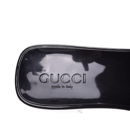 Gucci Rubber Gucci Logo Womens Platform 20/60mm Slide Sandals 37 Black 6 of 8