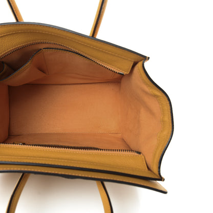 Celine Drummed Calfskin Micro Luggage Ocre 5 of 11