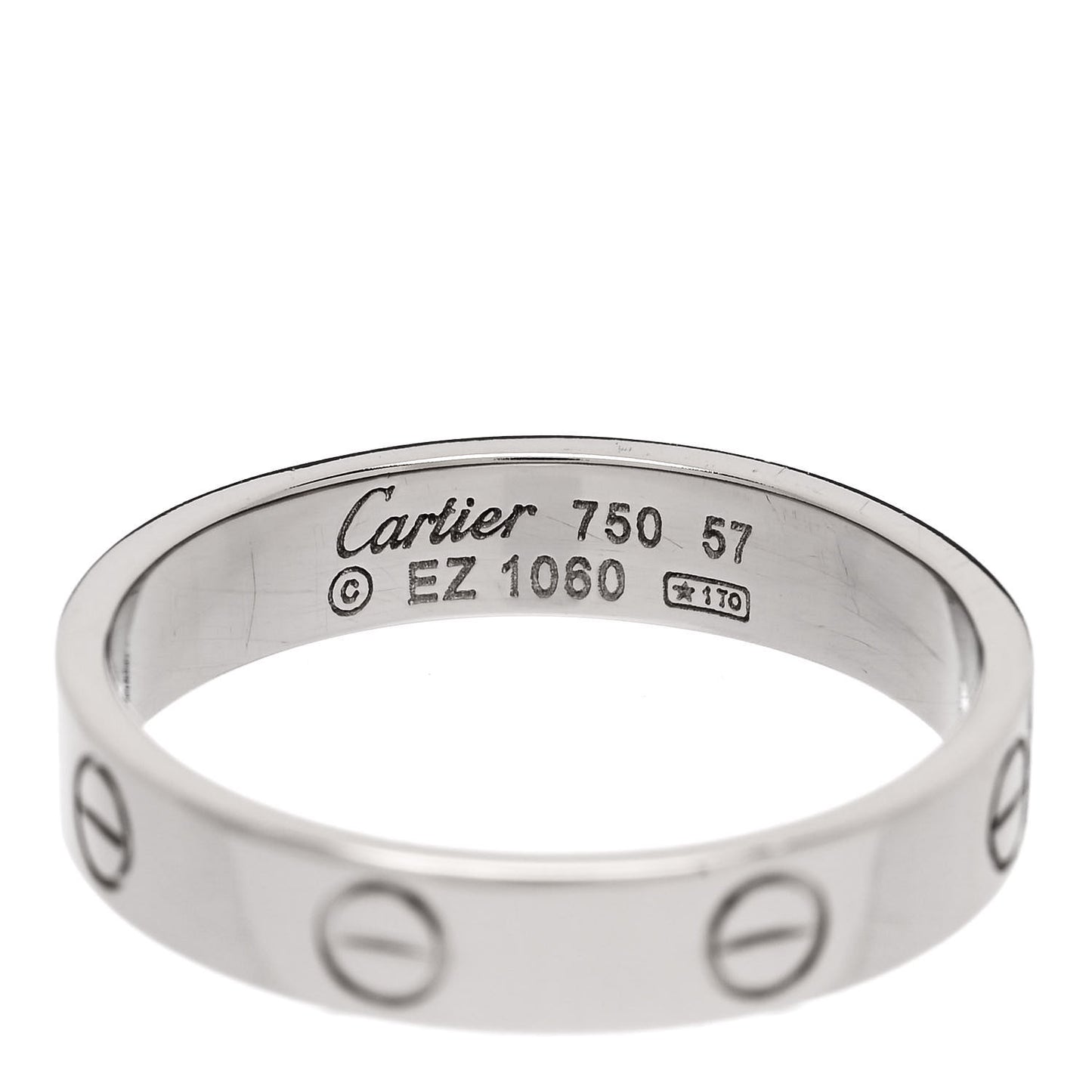 18K White Gold 4mm LOVE Wedding Band Ring 57 8