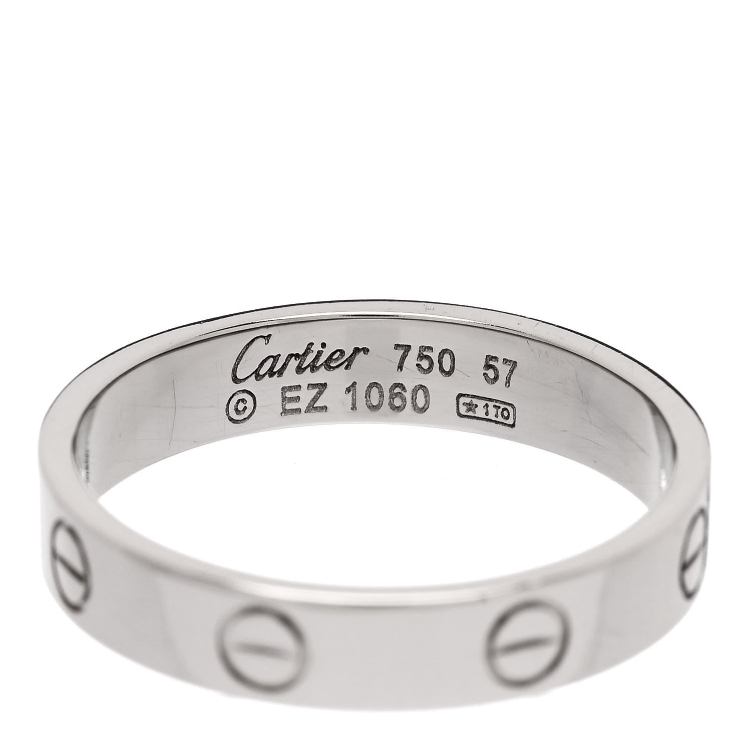 Cartier 18K White Gold 4mm LOVE Wedding Band Ring 57 8 4 of 4