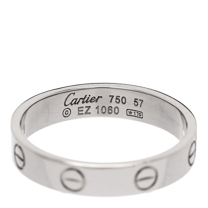 Cartier 18K White Gold 4mm LOVE Wedding Band Ring 57 8 4 of 4