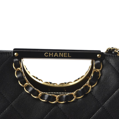 Chanel Caviar Quilted Large A Real Catch Shopping Bag Black 10 of 11