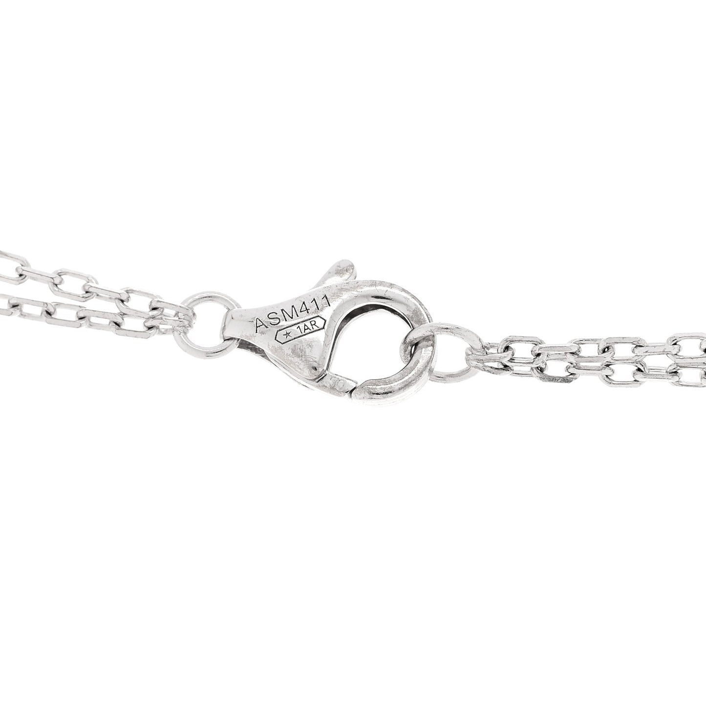 18K White Gold 2 Diamond LOVE Necklace