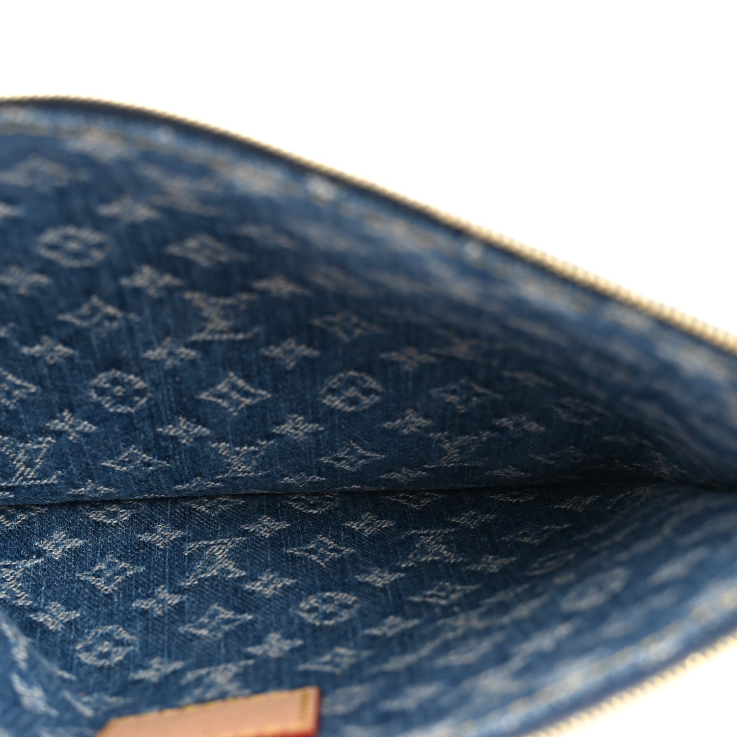 Louis Vuitton Denim Monogram Carryall MM Pochette Blue 5 of 7