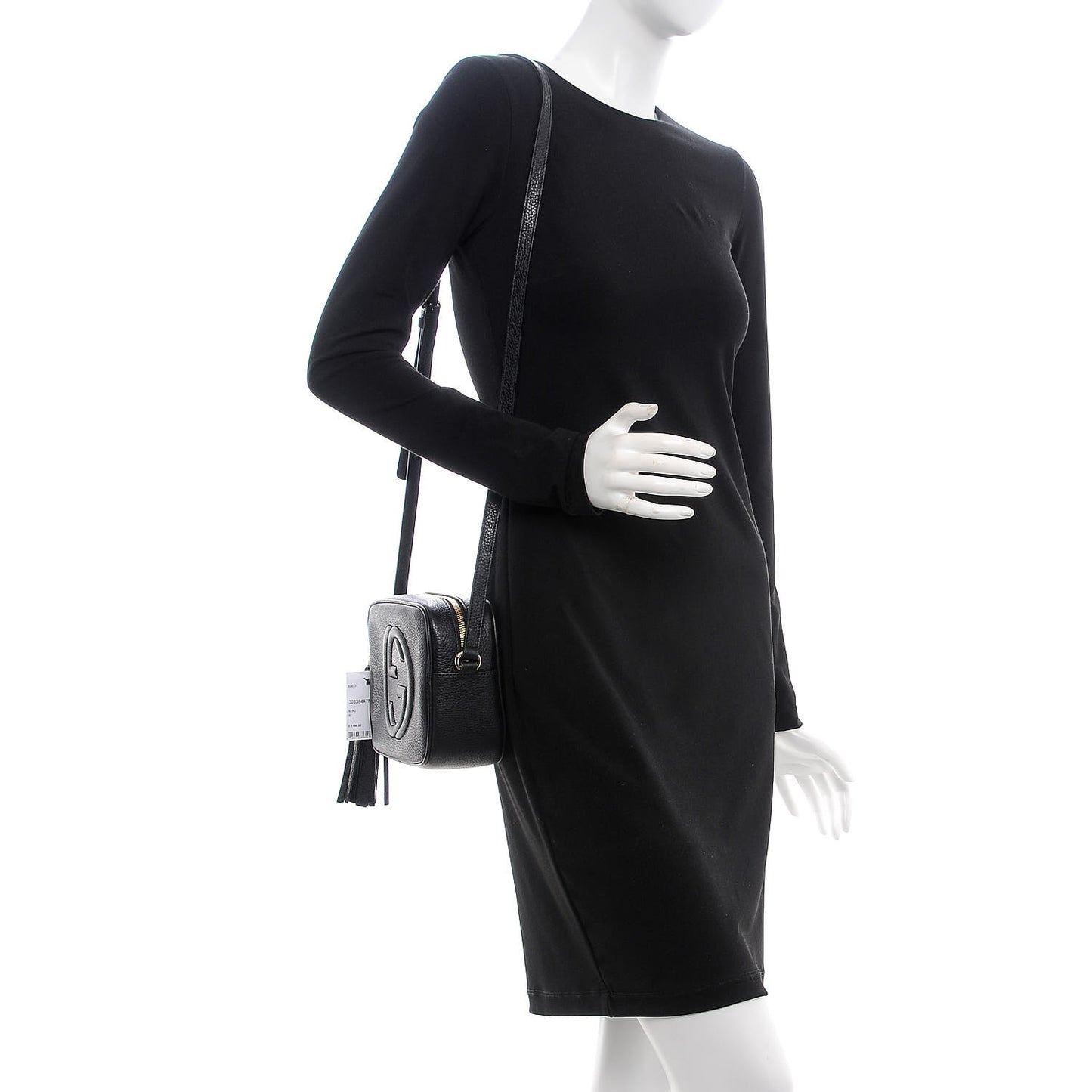 Pebbled Calfskin Small Soho Disco Bag Black