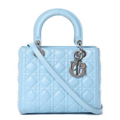 Christian Dior Lambskin Cannage Medium Lady Dior Light Blue 1 of 14