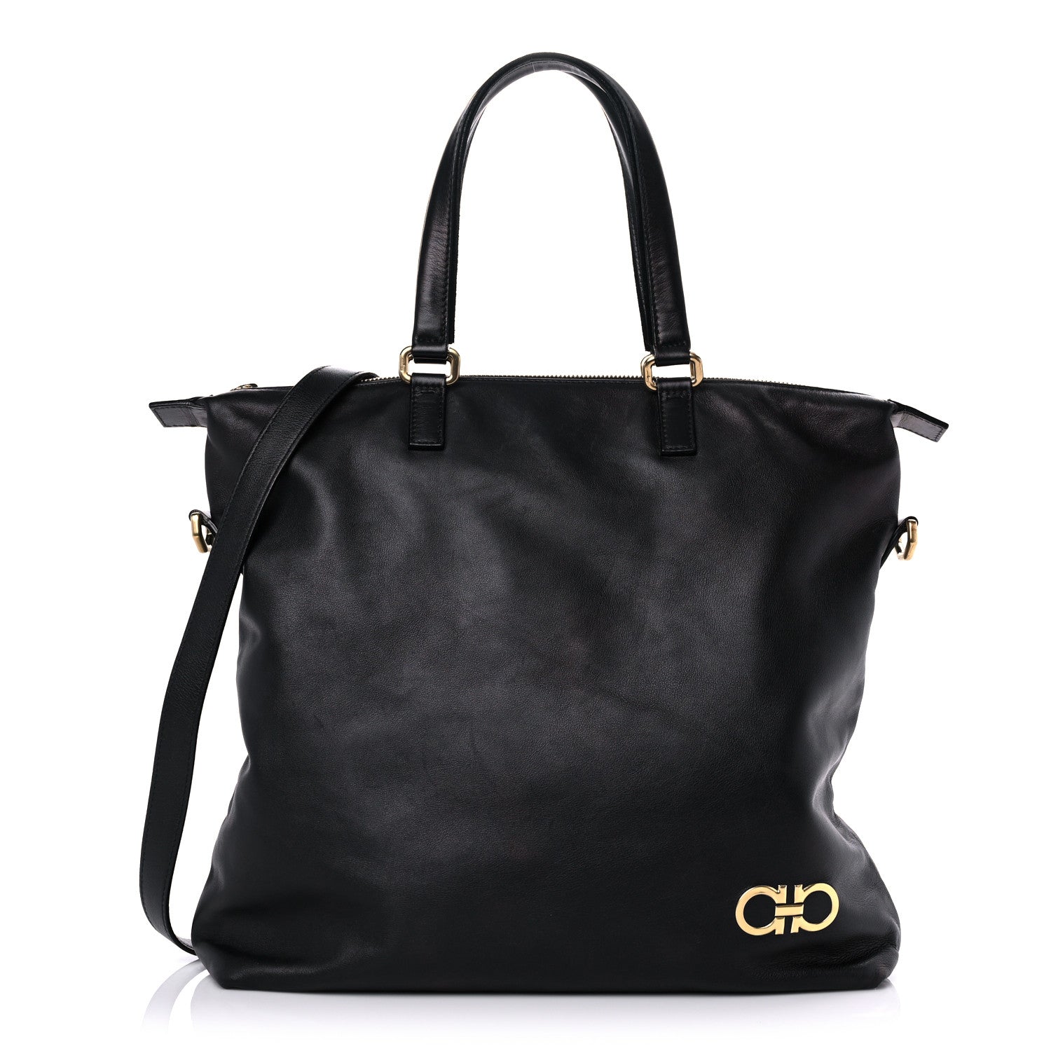 Salvatore Ferragamo Calfskin Tote Black 1 of 15