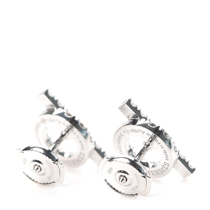 Hermes 18K White Gold Diamond Finesse Earrings 3 of 5