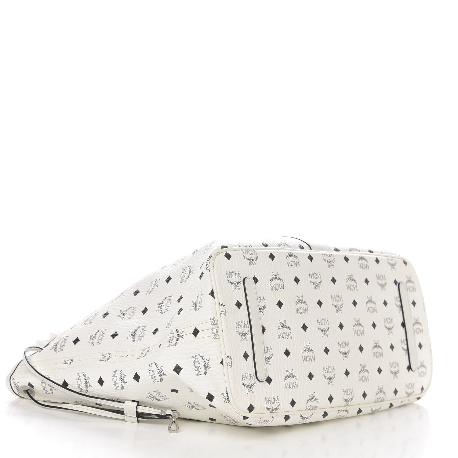 MCM Visetos Large Liz Reversible Shopper Tote White 7 of 14