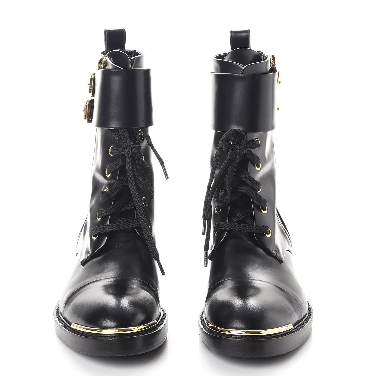 Louis Vuitton Calfskin Diplomacy Ranger Combat Boots 37.5 Black 2 of 8