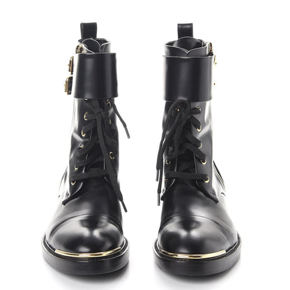 Louis Vuitton Calfskin Diplomacy Ranger Combat Boots 37.5 Black 2 of 8