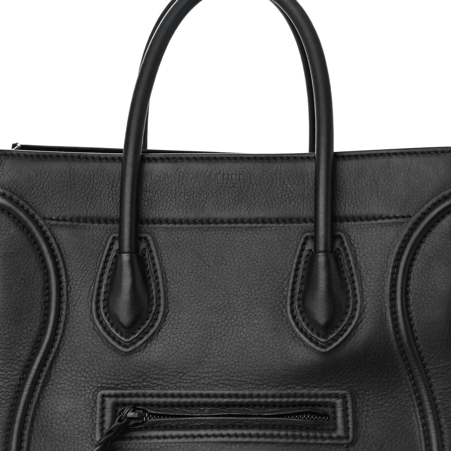 Celine Supple Calfskin Medium Phantom Luggage Black 7 of 12