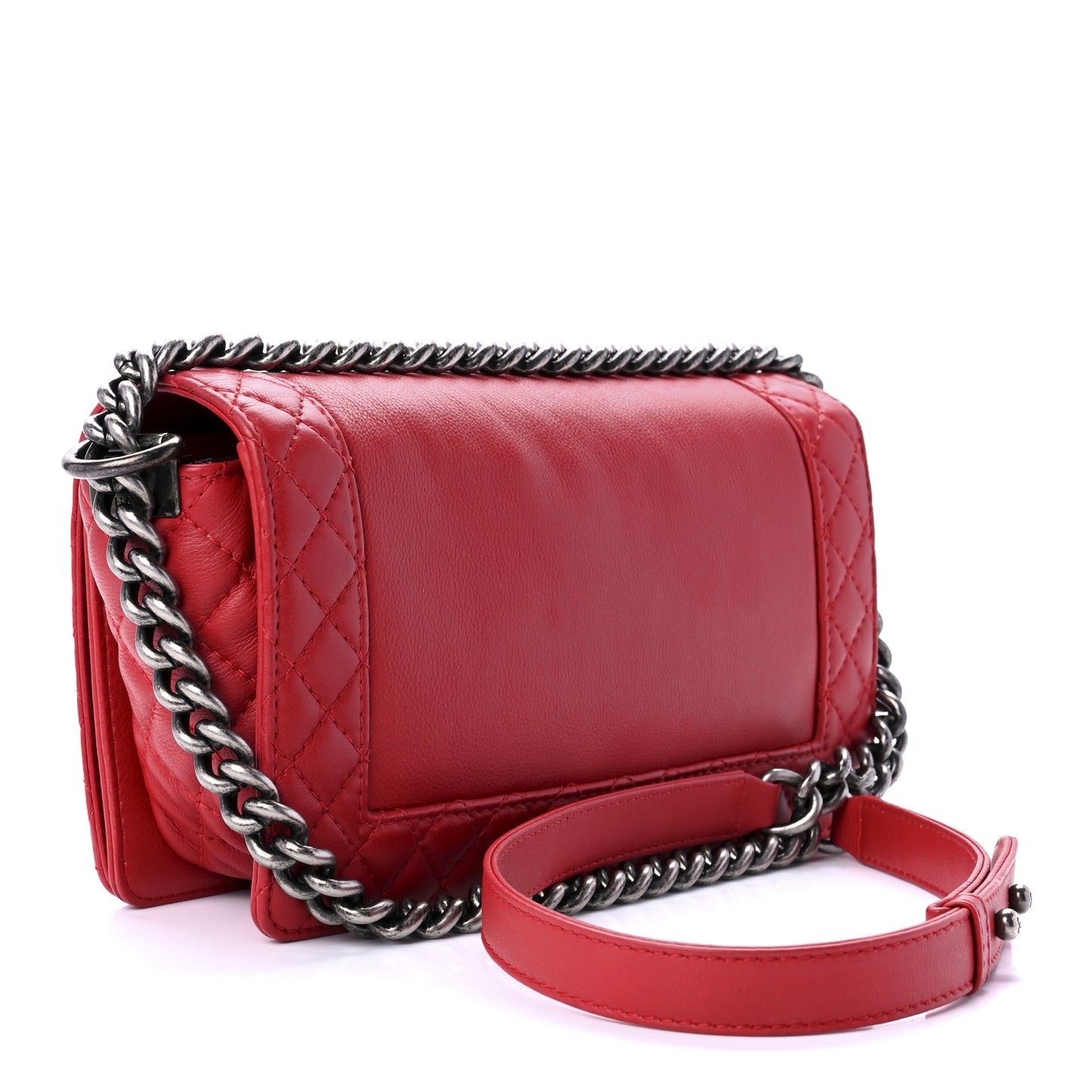 Calfskin Medium Boy Reverso Flap Red