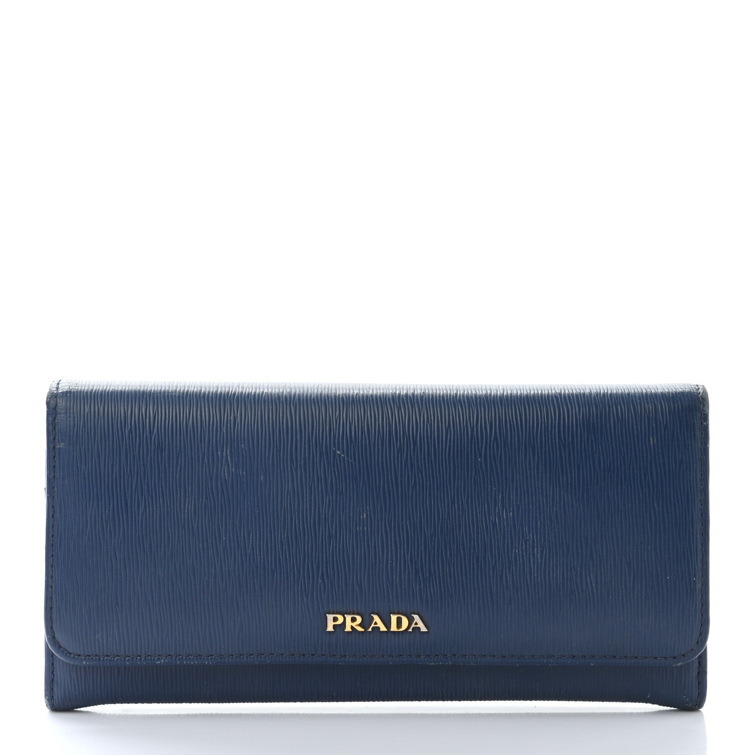 Prada Vitello Move Bi-Color Continental Flap Travel Wallet Bluette Astrale 3 of 18