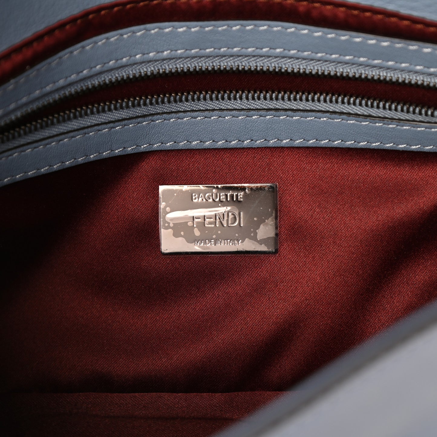 Calfskin Waves Baguette Blue