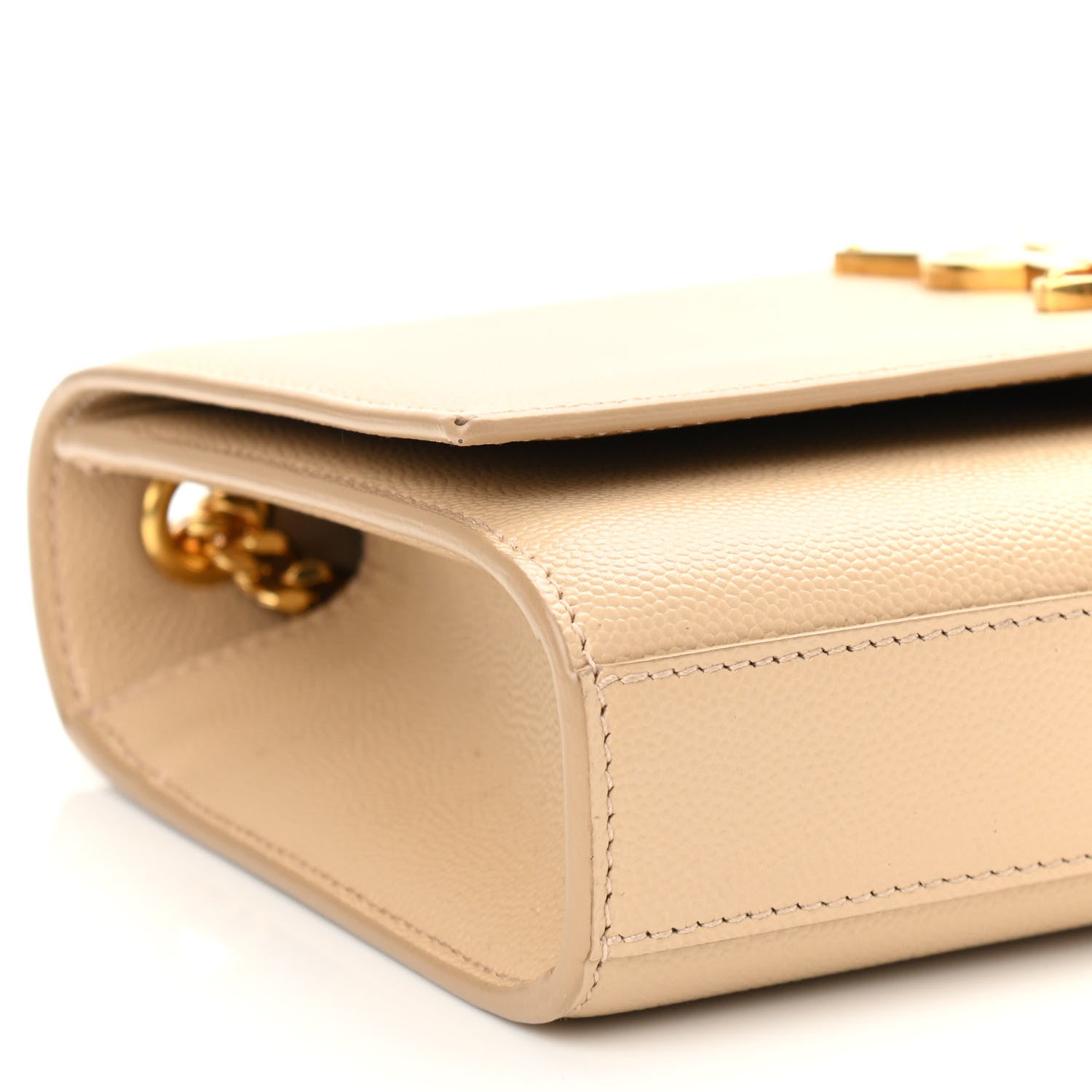 Saint Laurent Grain De Poudre Small Monogram Kate Satchel Dark Beige 8 of 11