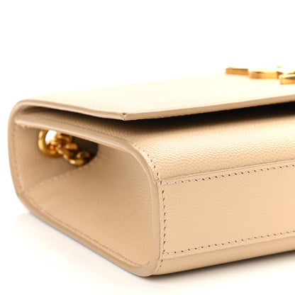 Saint Laurent Grain De Poudre Small Monogram Kate Satchel Dark Beige 8 of 11