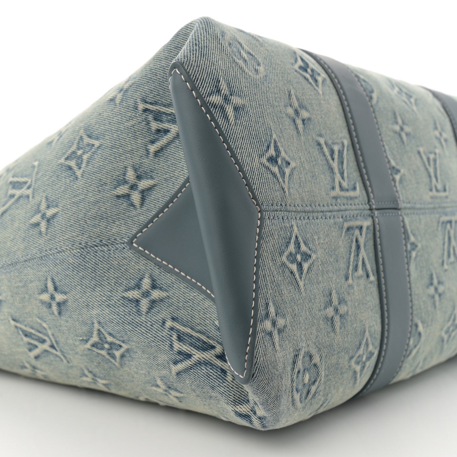 Louis Vuitton Monogram Washed Denim Weekend Tote NM Blue 8 of 10
