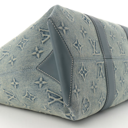 Louis Vuitton Monogram Washed Denim Weekend Tote NM Blue 8 of 10