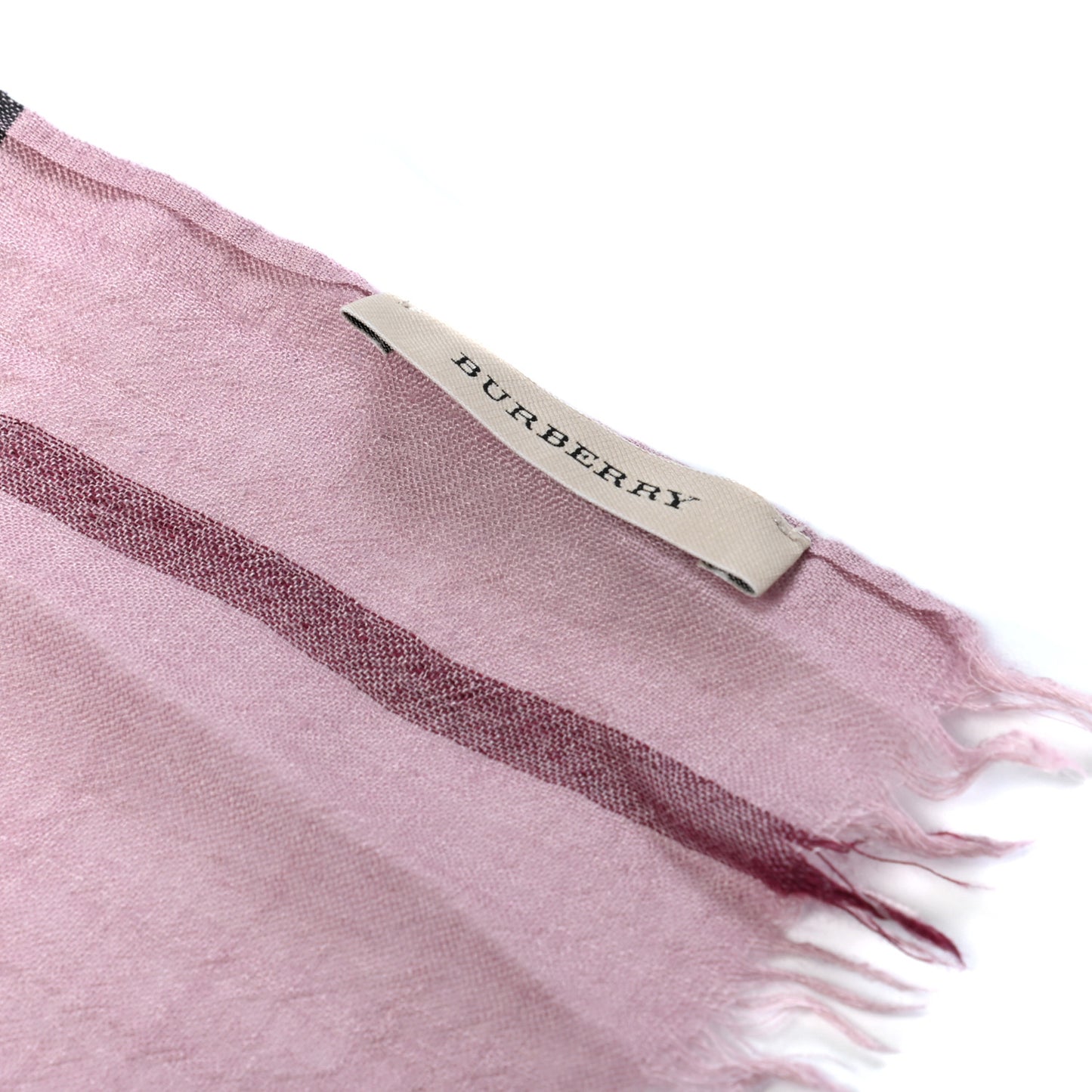 Silk Wool Gauze Giant Check Scarf Ash Rose