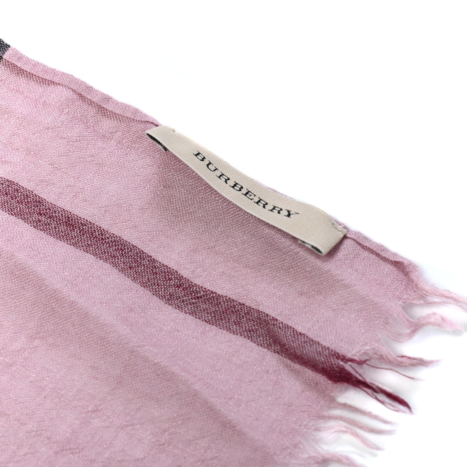 Burberry Silk Wool Gauze Giant Check Scarf Ash Rose 4 of 4