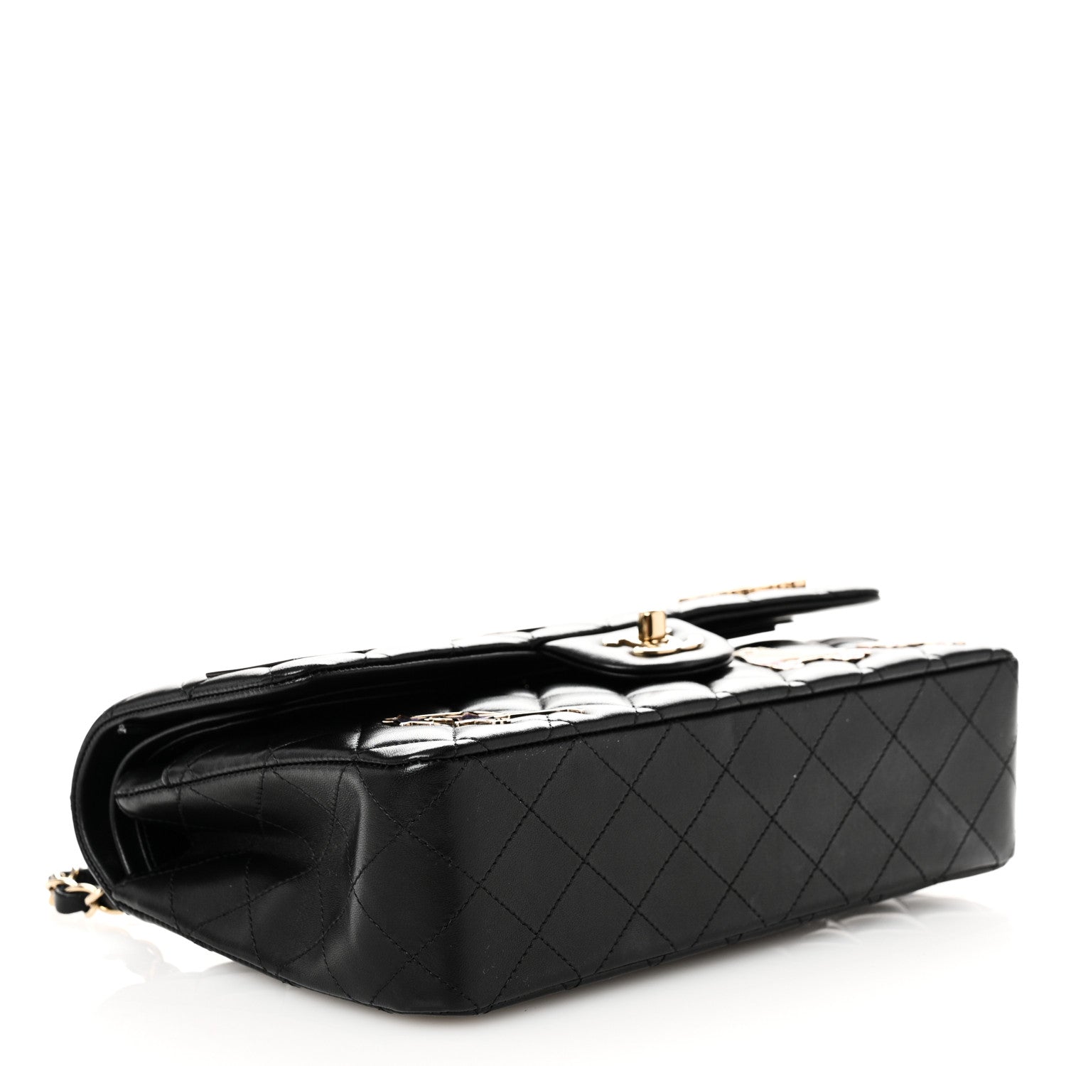 Chanel Lambskin Quilted Medium Hollywood Charms Double Flap Black 4 of 11