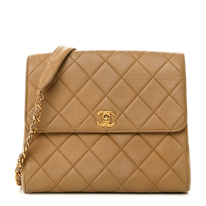 Chanel Lambskin Quilted Small Single Flap Beige 1 of 14