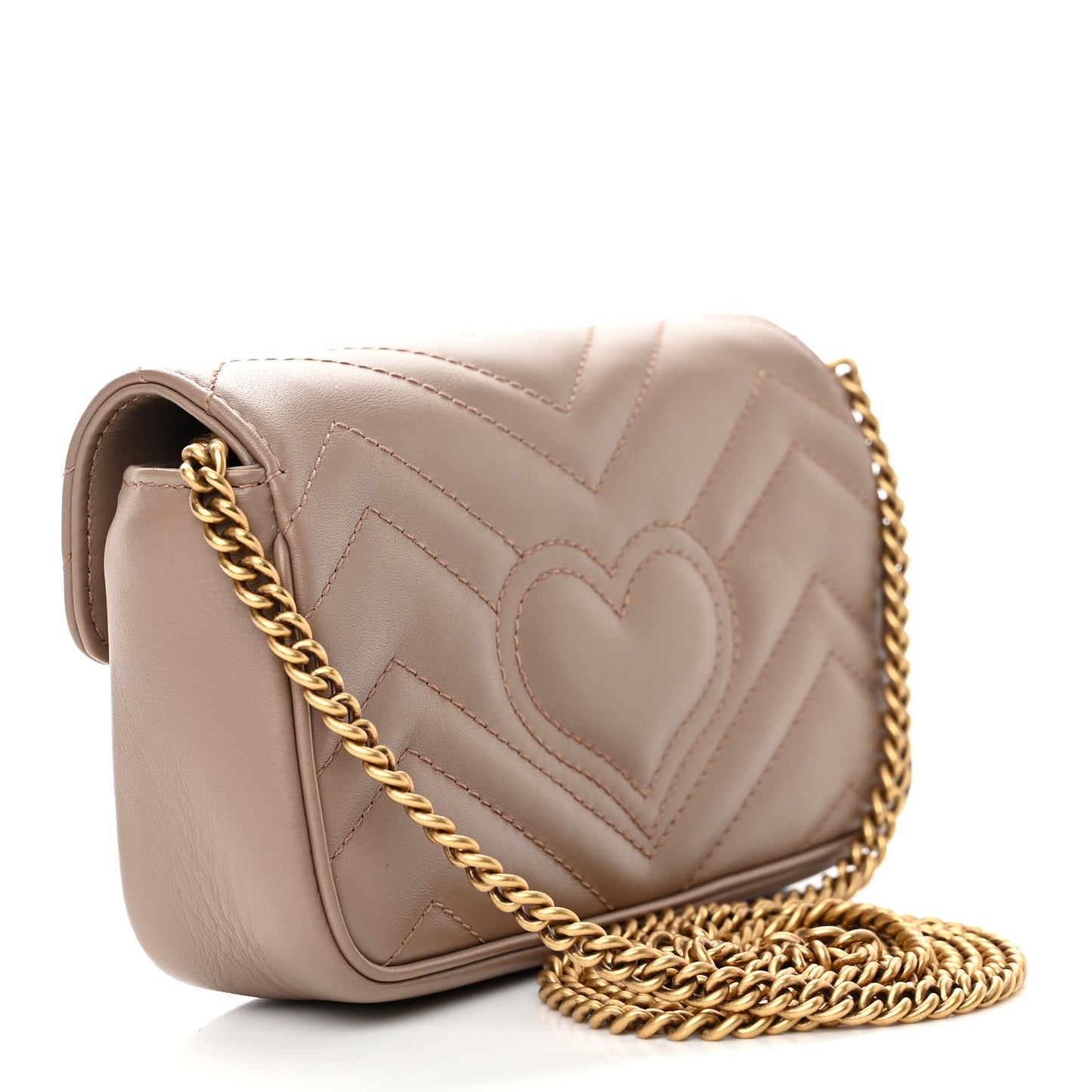 Calfskin Matelasse Super Mini GG Marmont Shoulder Bag Porcelain Rose