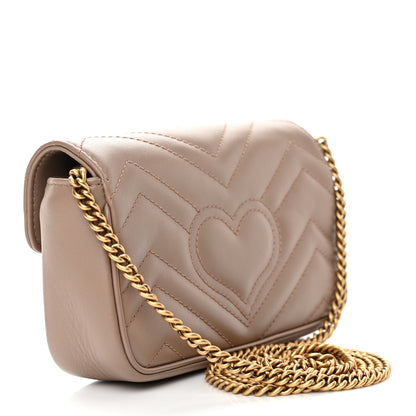 Gucci Calfskin Matelasse Super Mini GG Marmont Shoulder Bag Porcelain Rose 3 of 11