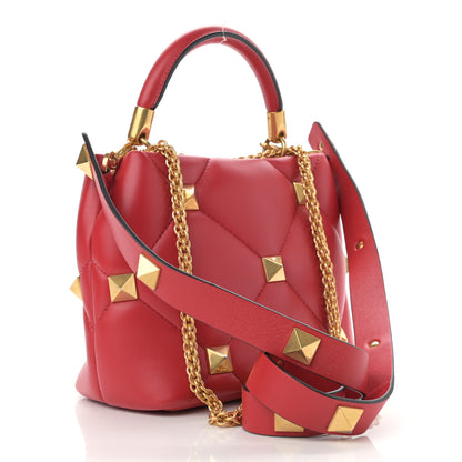 Valentino Garavani Nappa Small Roman Stud The Handle Bag Rouge Pur 3 of 13