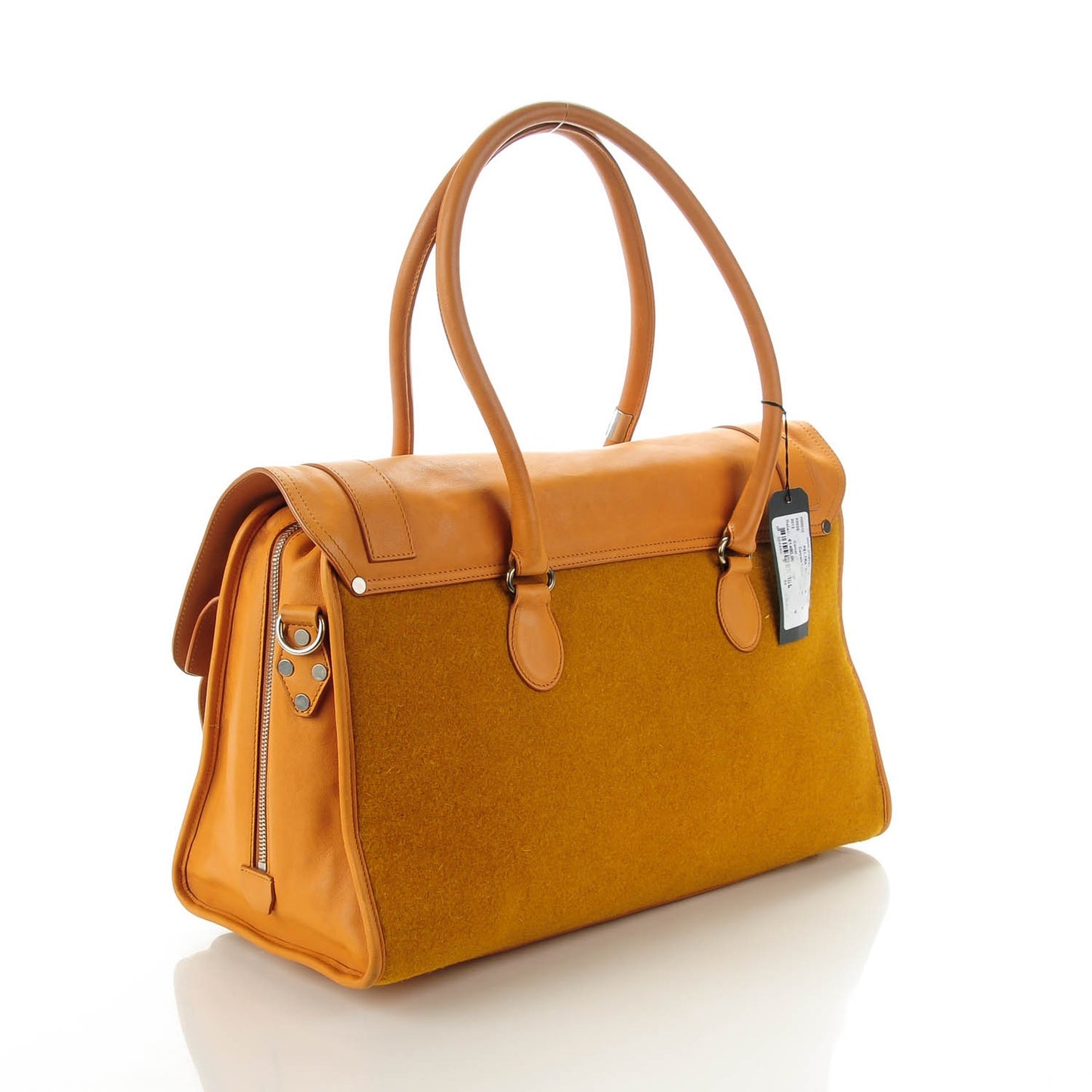 Lambskin Felt Medium PS1 Travel Satchel Camel