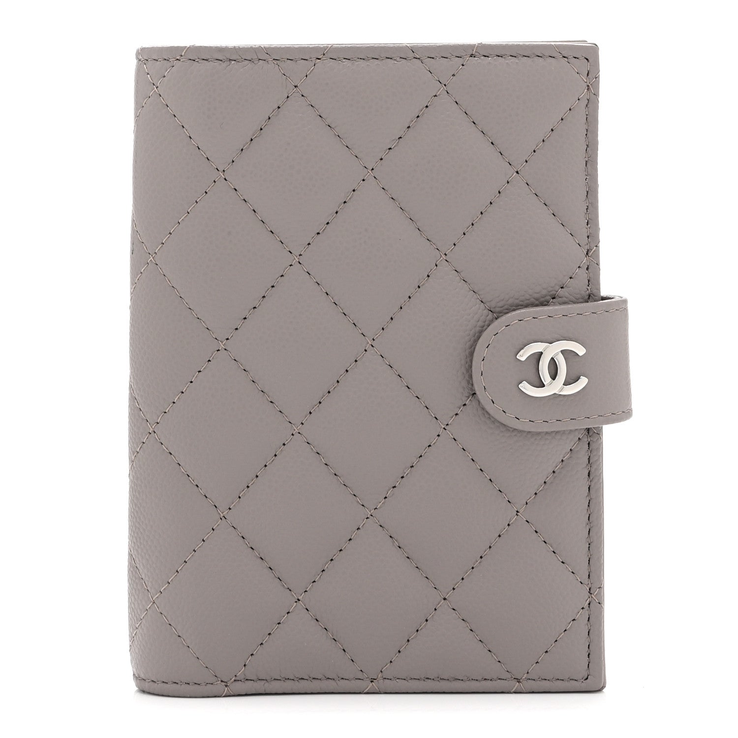 Chanel Caviar Quilted Passport Holder Grey 1 of 12