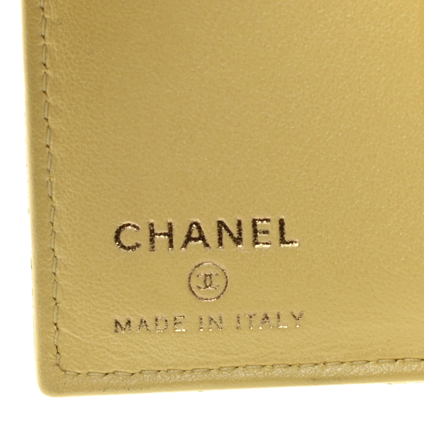 Caviar Quilted Card Holder Wallet Yellow