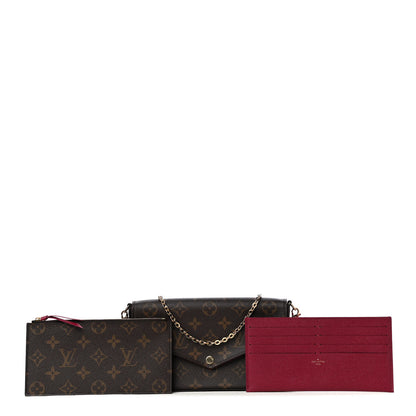 Louis Vuitton Monogram Pochette Felicie Chain Wallet Fuchsia 3 of 6