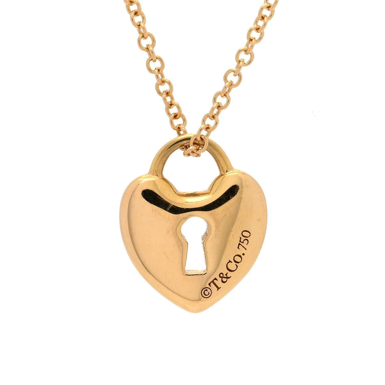 Tiffany 18K Rose Gold Mini Heart Lock Pendant Necklace 4 of 5
