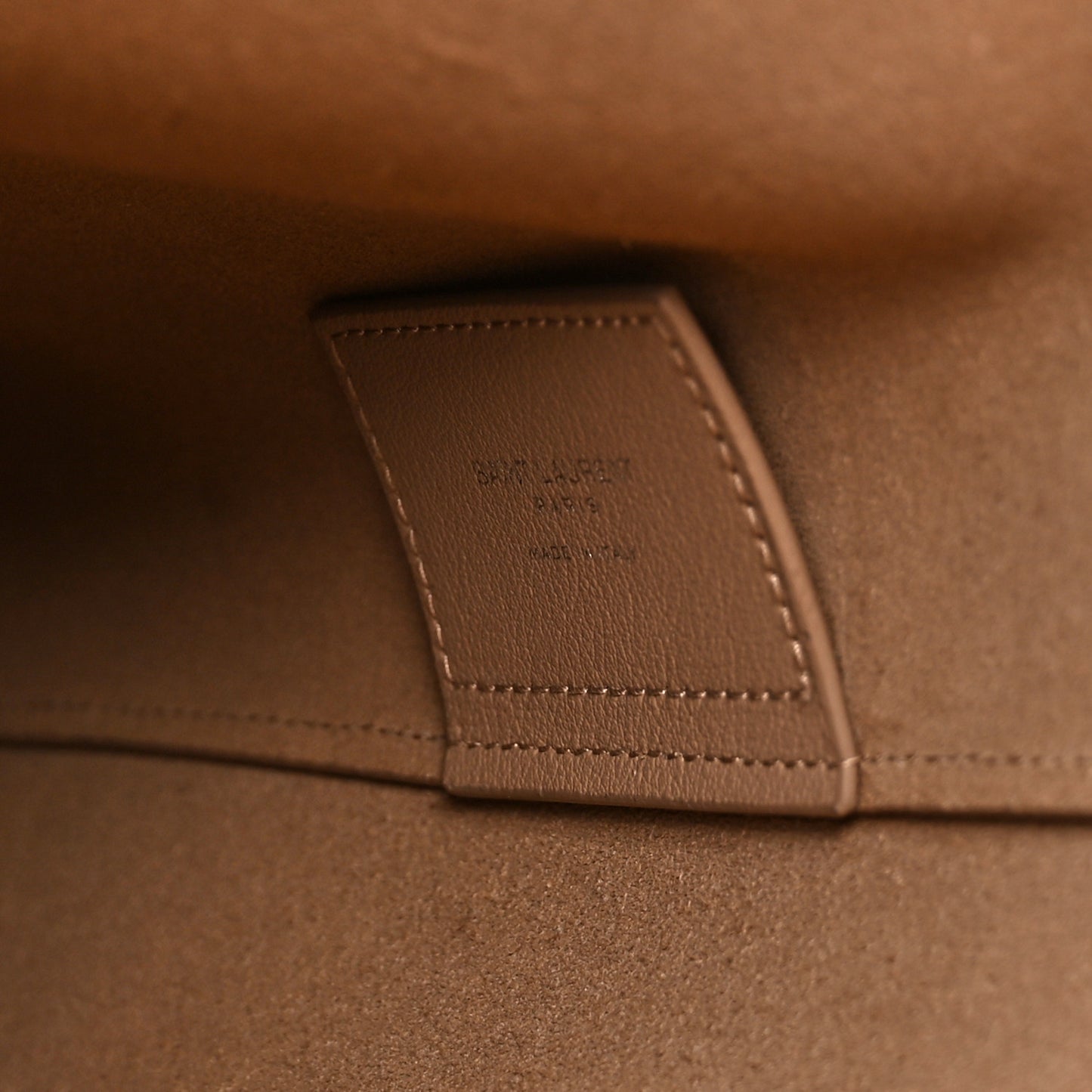 Calfskin North-South Shopping Tote Dark Beige