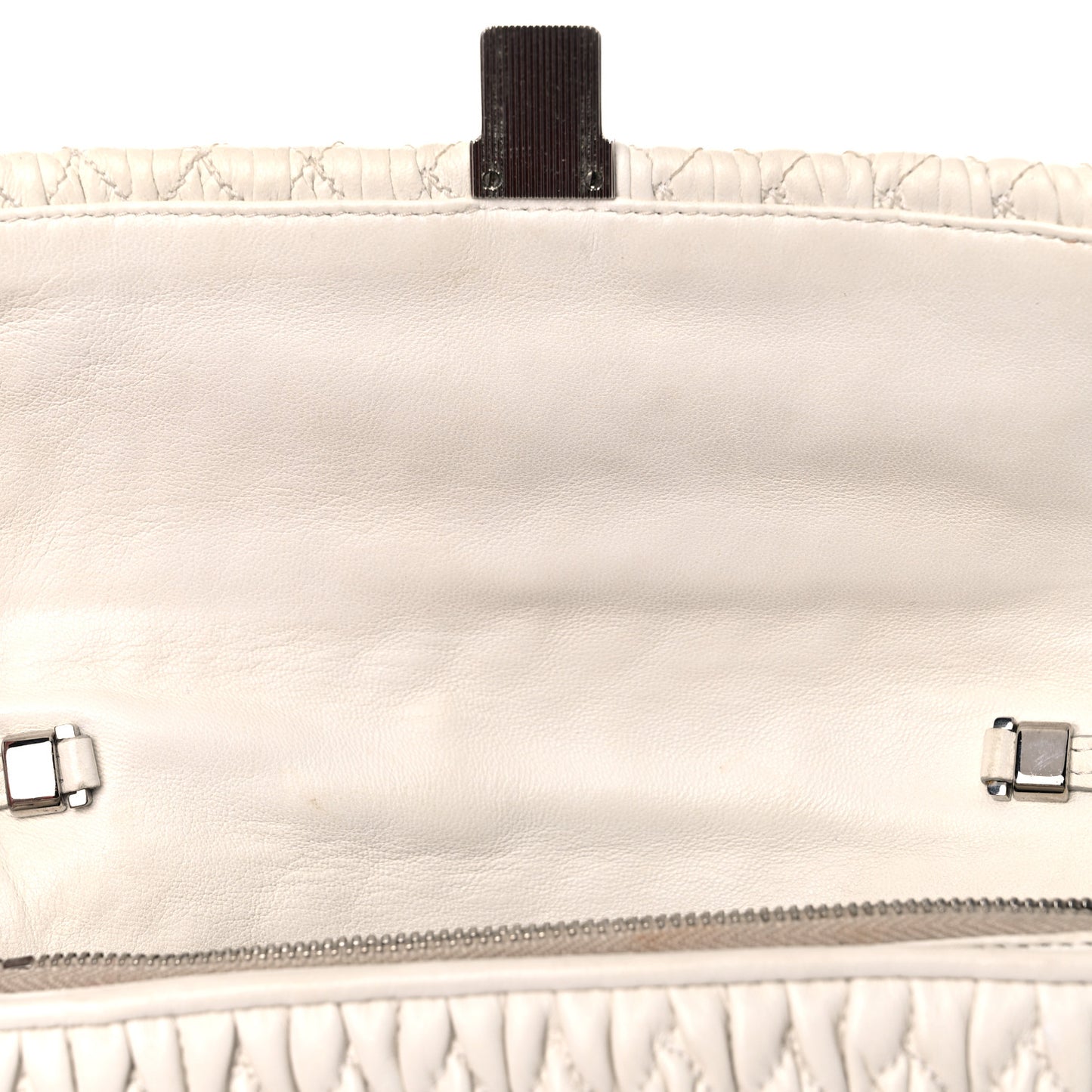 Nappa Matelasse Crystal Shoulder Bag Bianco