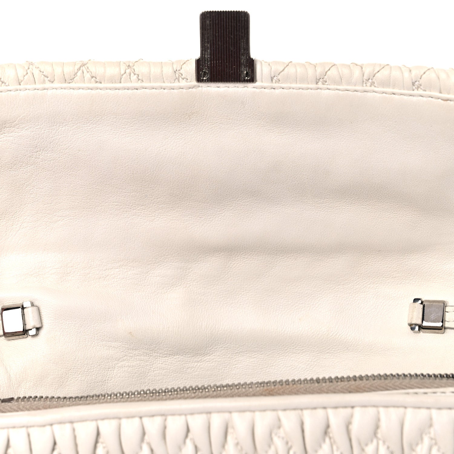 Miu Miu Nappa Matelasse Crystal Shoulder Bag Bianco 12 of 16