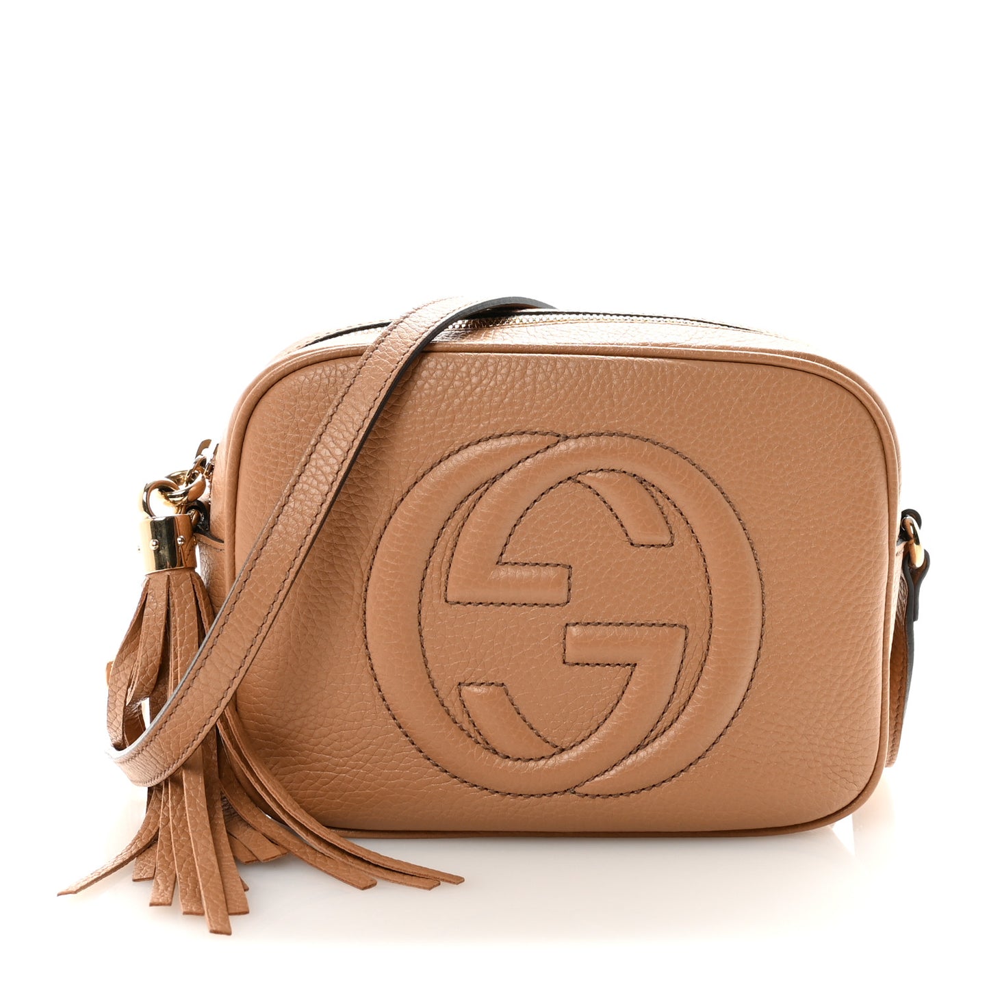 Pebbled Calfskin Small Soho Disco Bag Camelia