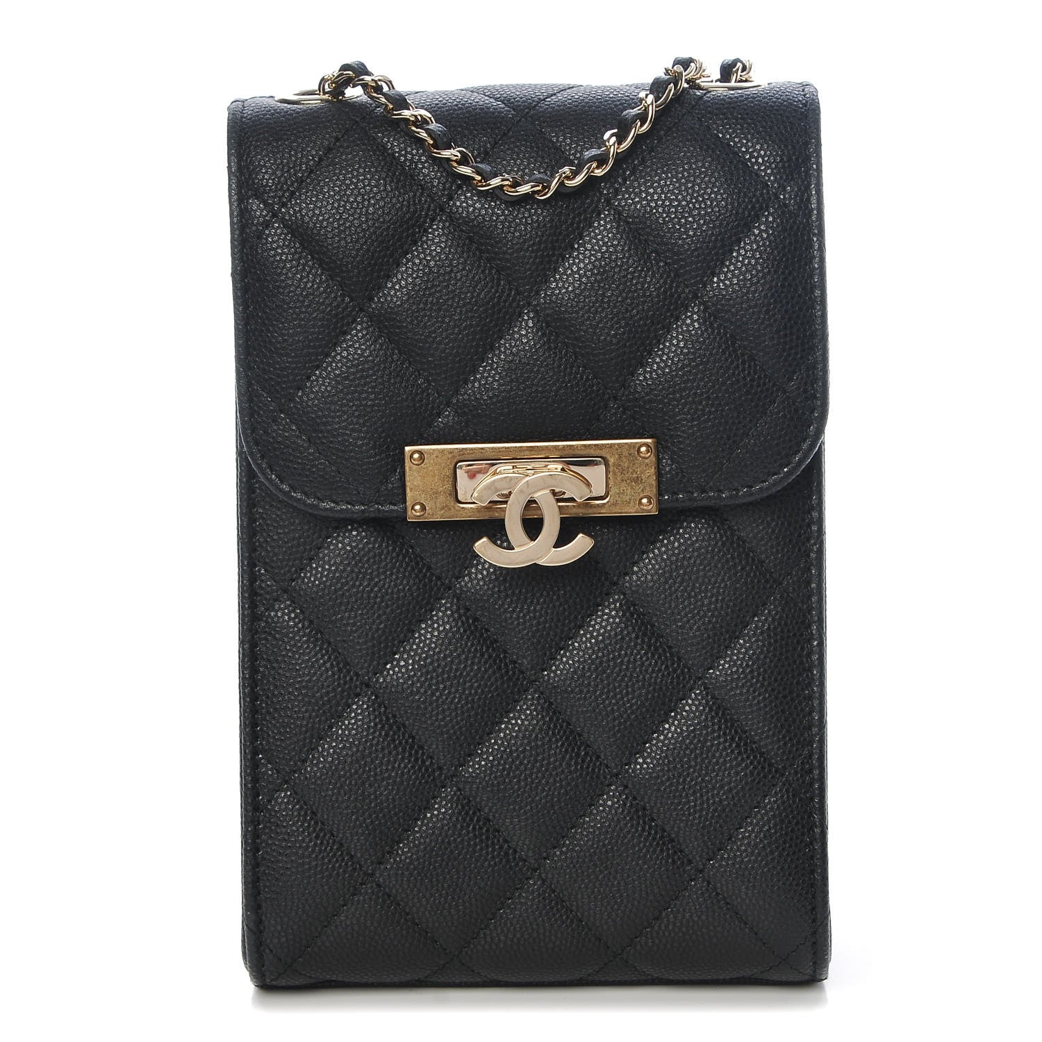 Chanel Caviar Quilted Golden Class Phone Holder Black 1 of 8