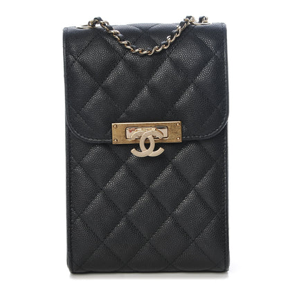 Chanel Caviar Quilted Golden Class Phone Holder Black 1 of 8