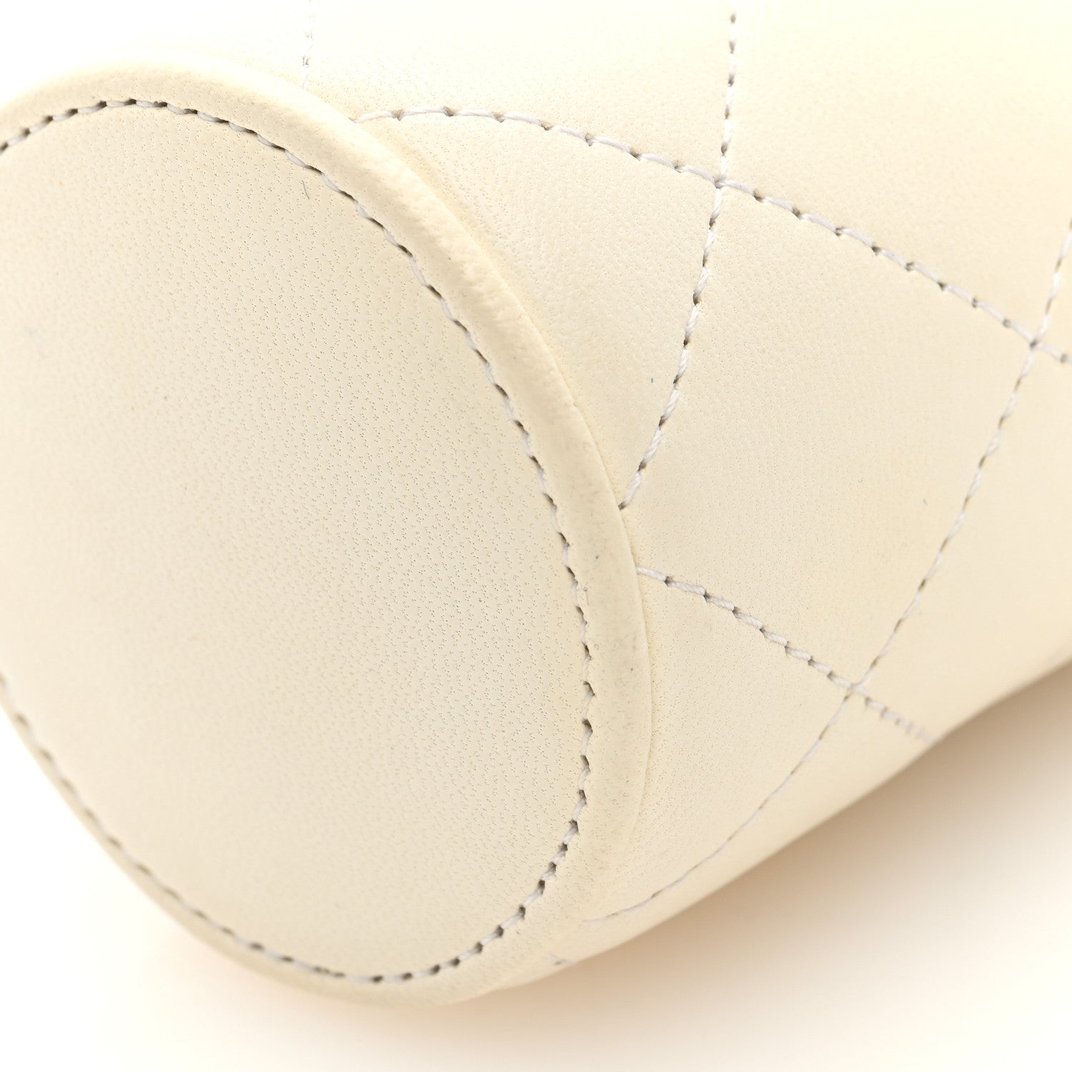 Chanel Lambskin Quilted Mini Bucket Bag With Chain White 10 of 10