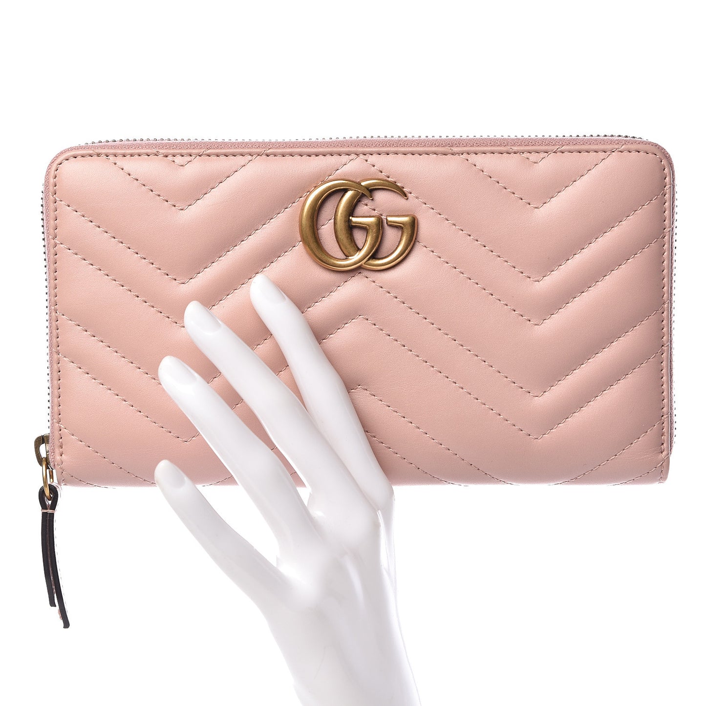Calfskin Matelasse GG Marmont Zip Around Organizer Wallet Perfect Pink