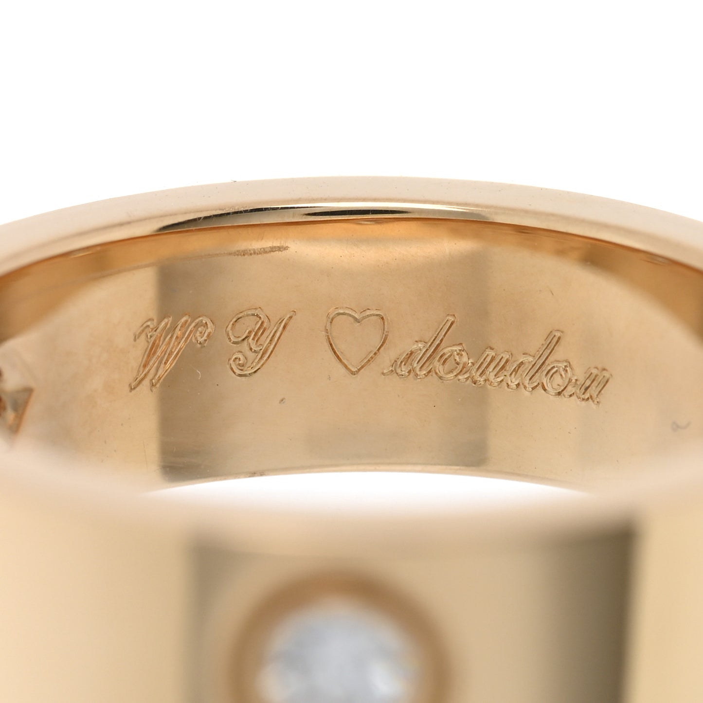 18K Yellow Gold 3 Diamond 5.5mm LOVE Ring 50 5.25