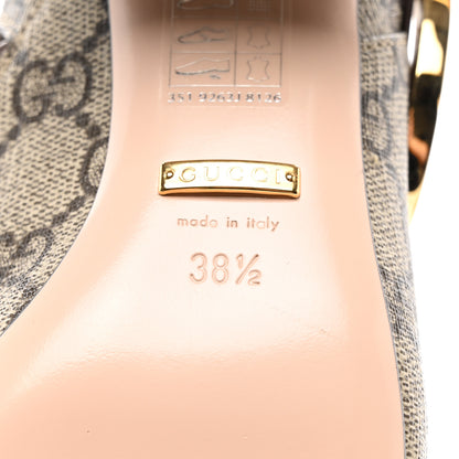 Gucci GG Supreme Monogram Malaga Kid Blondie 55mm Ankle Boots 38.5 Beige Ebony New Acero 6 of 10