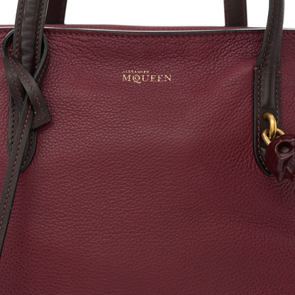Alexander McQueen Pebbled Calfskin Small Skull Padlock Zip Around Tote Dark Pink 8 of 19