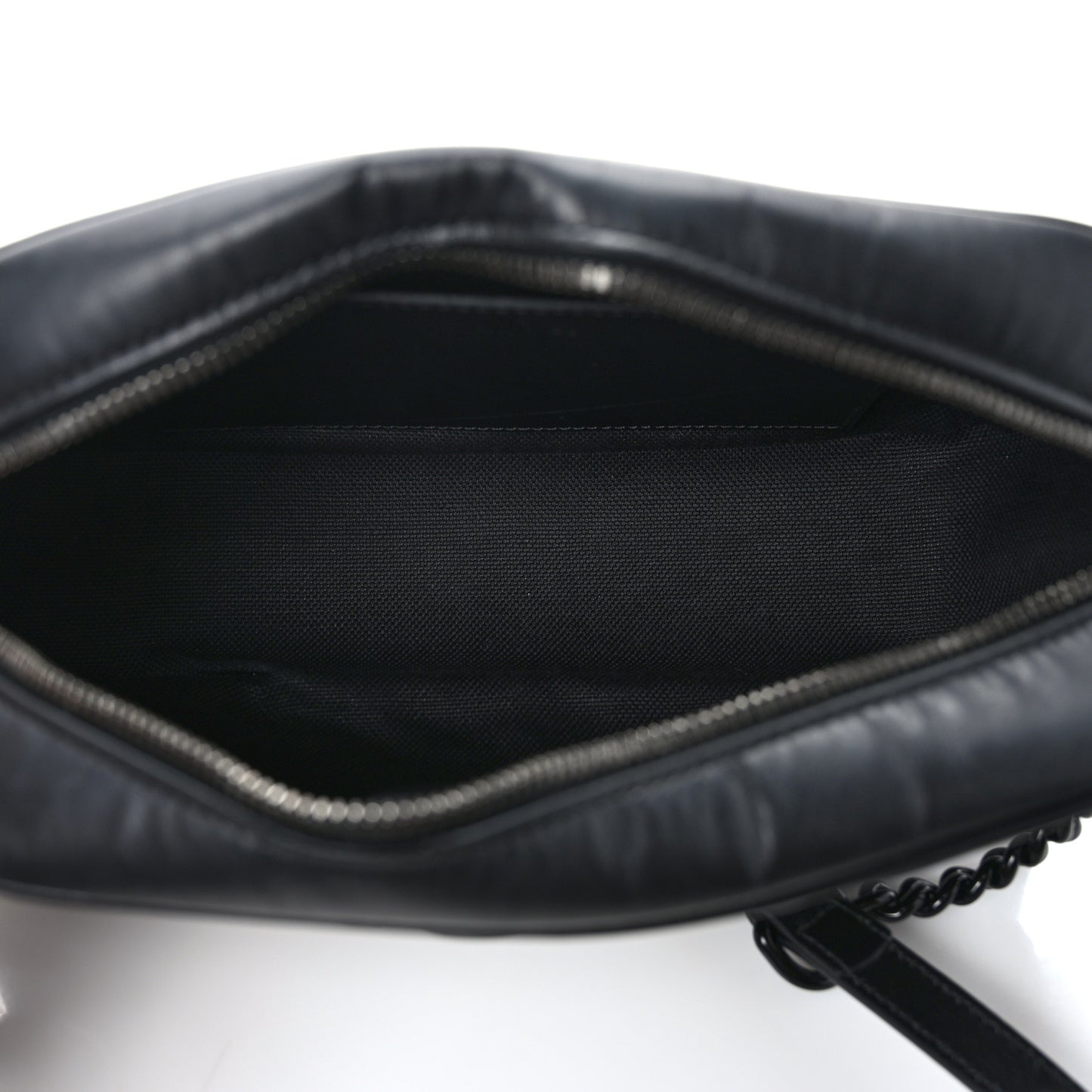 Calfskin Matelasse Monochrome Small GG Marmont Chain Shoulder Bag Black